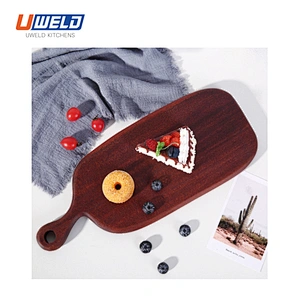 Uweld Kitchens Natural Solid Wood Serving Plate Wood Cheese Cutting Board Bread Board Black Walnut Steak Board