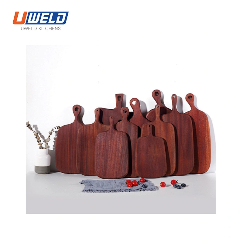 Uweld Kitchens Natural Solid Wood Serving Plate Wood Cheese Cutting Board Bread Board Black Walnut Steak Board