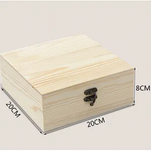 Uweld Kitchens Natural Solid Wood Box Organizer Chest   Beech Wood Black walnut