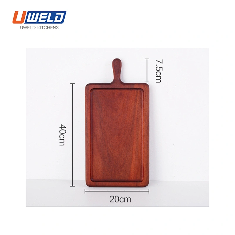 Uweld Kitchens Natural Solid Wood Serving Plate Steak Board Pizza Board Cutting Board  Butcher Block  Beech Wood Black walnut