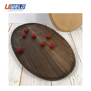 Uweld Kitchens Natural Solid Wood Serving Plate Wood Cheese Cutting Board Bread Board Black Walnut Steak Board