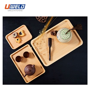 Uweld Kitchens Natural Solid Wood Serving Plate Wood Cheese Cutting Board Bread Board Beech Wood Steak Board