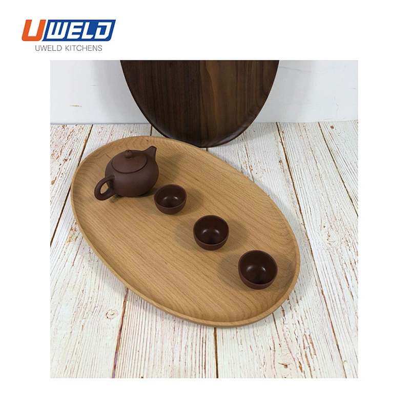 Uweld Kitchens Natural Solid Wood Serving Plate Wood Cheese Cutting Board Bread Board Beech Wood Steak Board