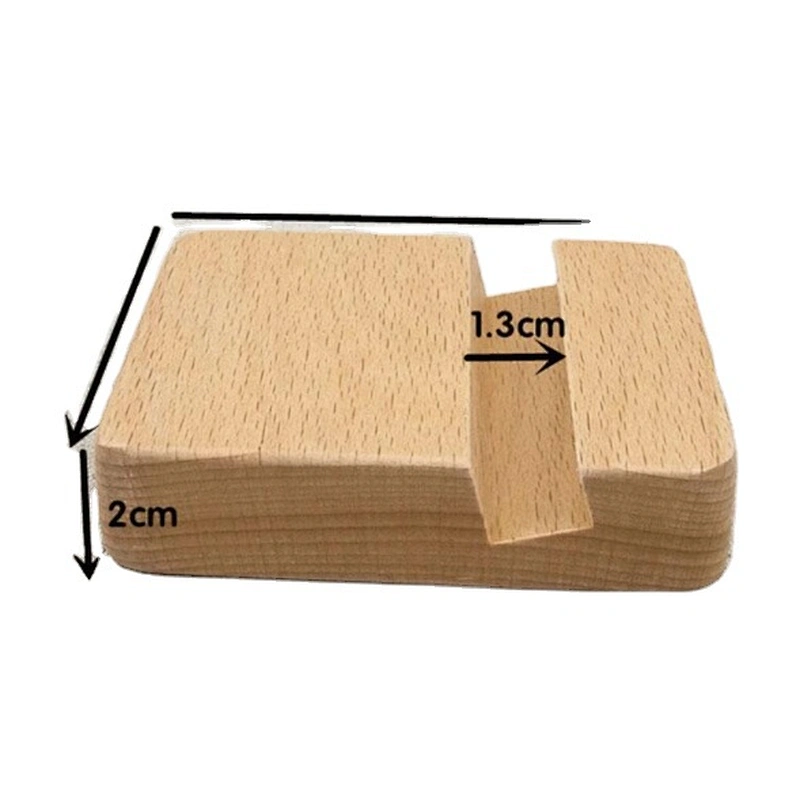Uweld Kitchens Natural Solid Wood Phone Holder Stand  Beech Wood Black walnut