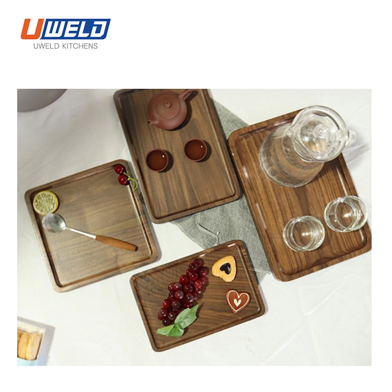 Uweld Kitchens Natural Solid Wood Serving Plate Wood Cheese Cutting Board Bread Board Black Walnut Steak Board