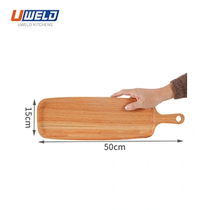 Uweld Kitchens Natural Solid Wood Serving Plate Steak Board Pizza Board Cutting Board  Butcher Block  Beech Wood Black walnut