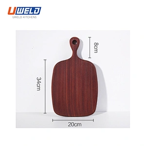 Uweld Kitchens Natural Solid Wood Serving Plate Steak Board Pizza Board Cutting Board  Butcher Block  Beech Wood Black walnut
