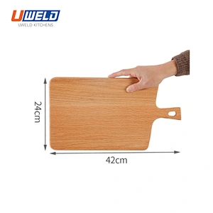 Uweld Kitchens Natural Solid Wood Cheese Cutting Board Serving Plate Steak Board Pizza Board Beech Wood Black walnut