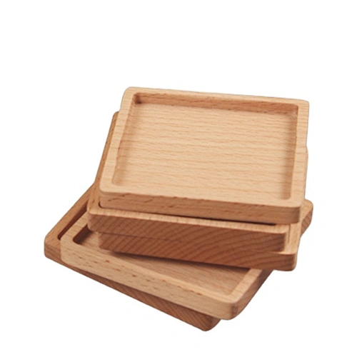 Uweld Kitchens Natural Solid Wood Coaster  Beech Wood Black walnut