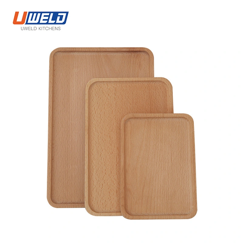 Uweld Kitchens Natural Solid Wood Serving Plate Wood Cheese Cutting Board Bread Board Beech Wood Steak Board