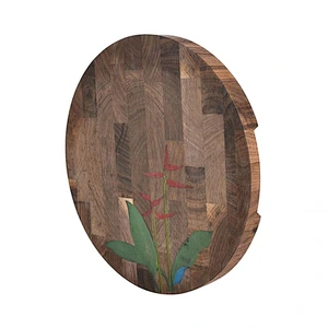 Uweld Round Walnut Cutting Board Serving Plate