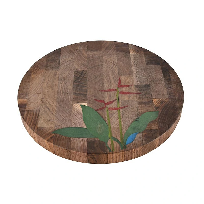 Uweld Round Walnut Cutting Board Serving Plate