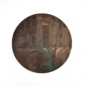 Uweld Round Walnut Wood Cutting Board Serving Board