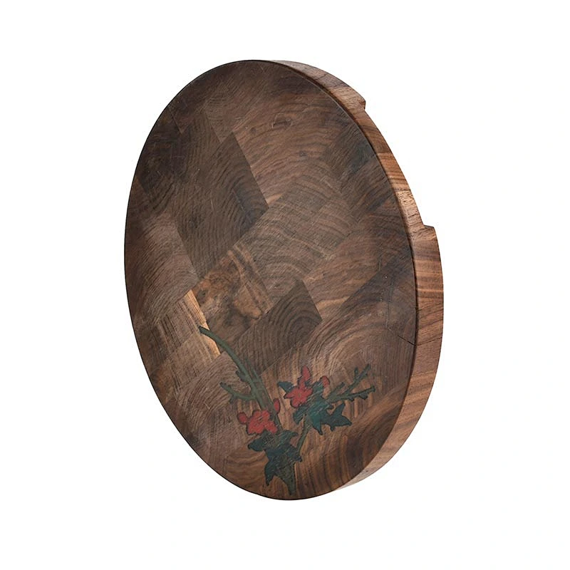 Uweld Round Walnut Wood Cutting Board Serving Board