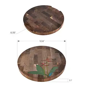 Uweld Round Walnut Cutting Board Serving Plate