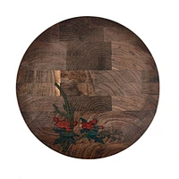 Uweld Round Walnut Wood Cutting Board Serving Board