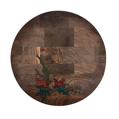Uweld Round Walnut Wood Cutting Board Serving Board