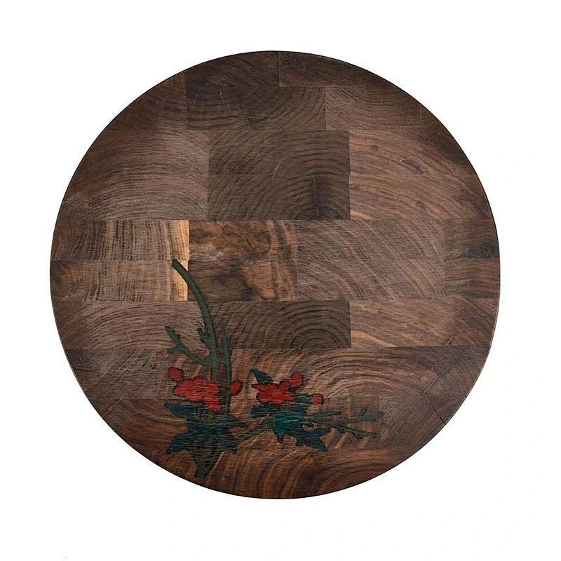 Uweld Round Walnut Wood Cutting Board Serving Board
