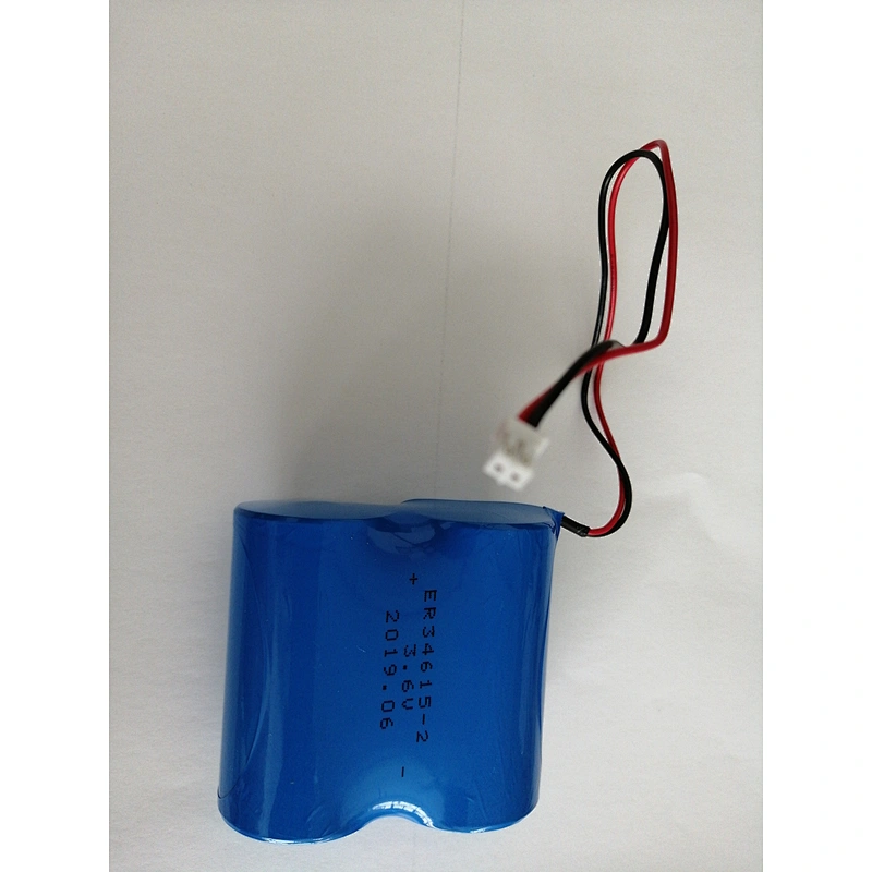 Li-SOcl2 D Size 3.6V ER34615 38AH Lithium battery pack with wire and connector