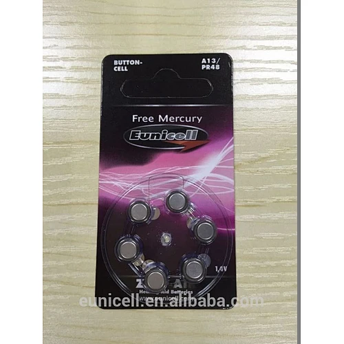 mercury free Zinc air Hearing Aid Battery 1.4V A13( PR48)