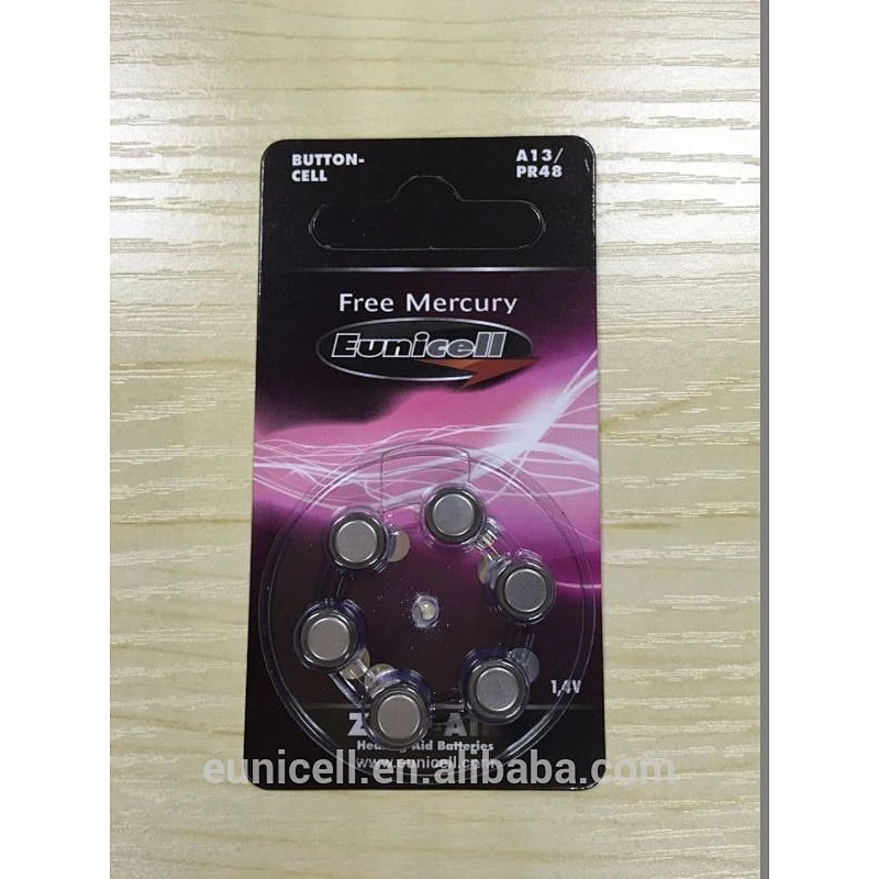 mercury free Zinc air Hearing Aid Battery 1.4V A13( PR48)