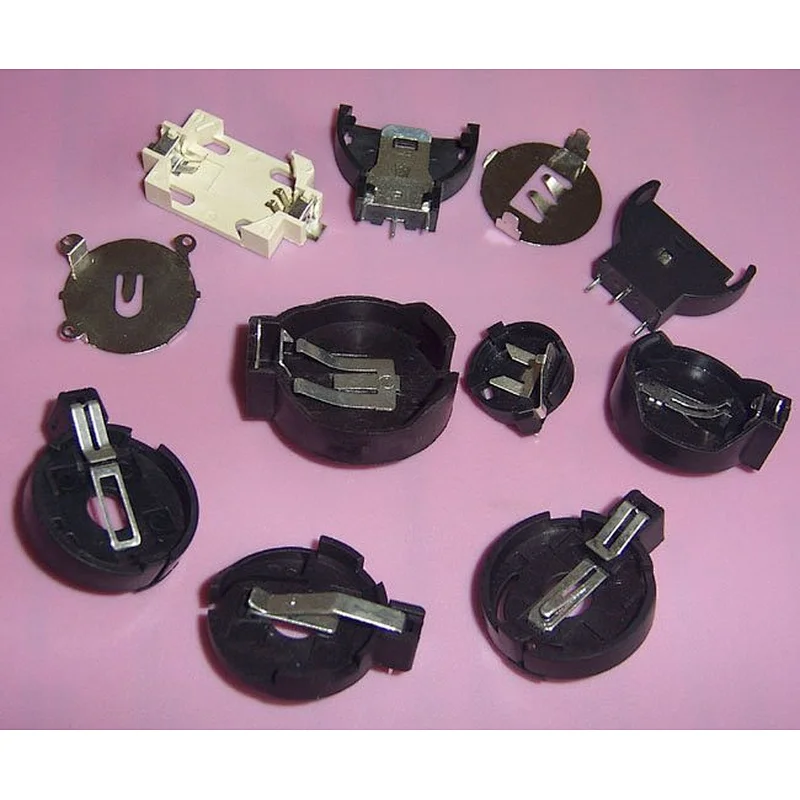 CR2032 battery holder plug-in type with 3 pins horizontal