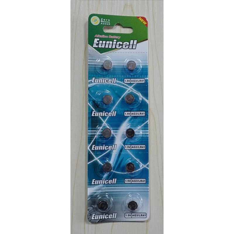 Mercury free calculator battery alkaline button cell LR43 L1142 Ag12 1.5V