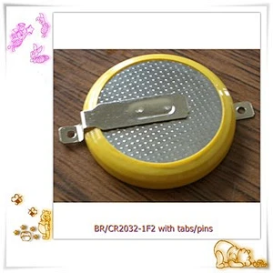 lithium battery 3v cr2032 with solder tabs or pins