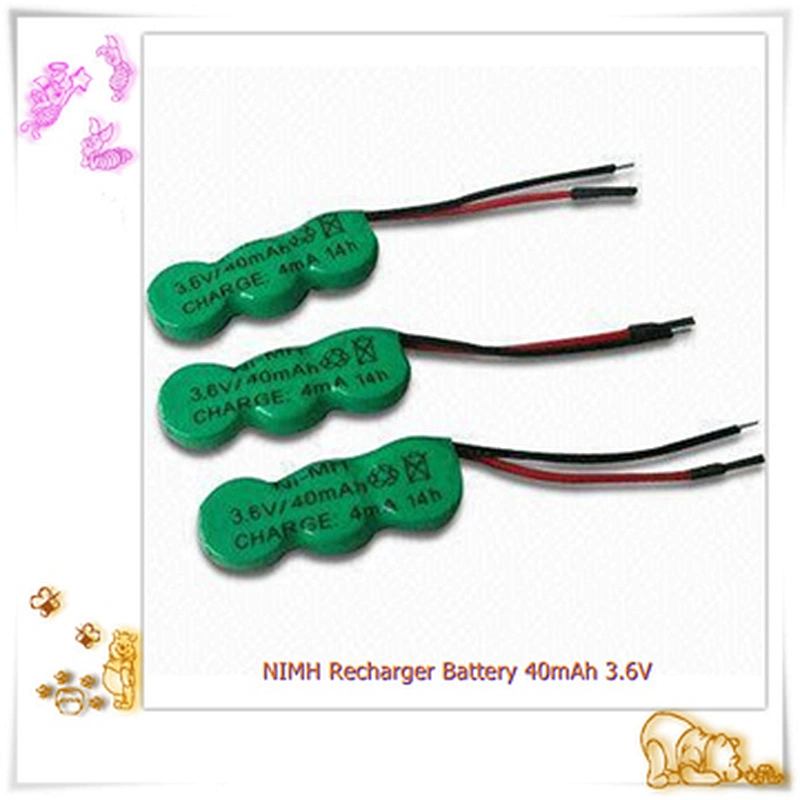 rechargeable 2.4V 3.6V 80mAH/110mah/40mah nimh battery pack with pins