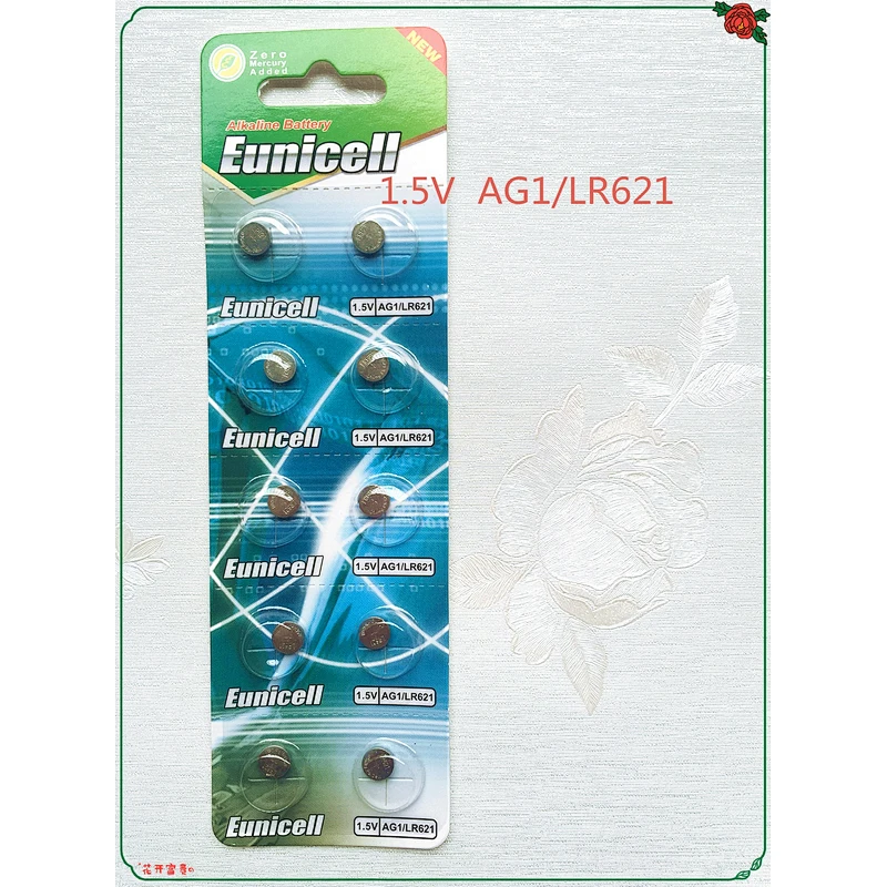 AG1 battery alkaline button cell battery LR621 AG1(Eunicell brand)