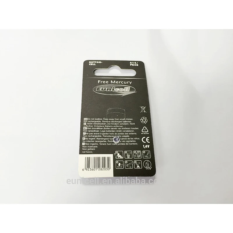 mercury free Zinc air Hearing Aid Battery 1.4V A13( PR48)