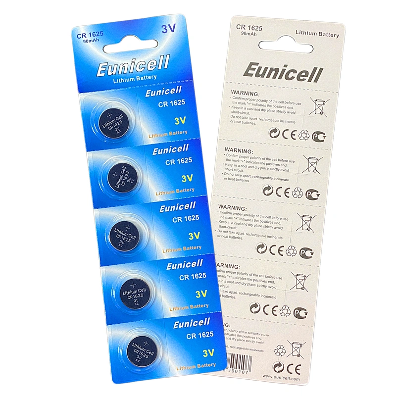 Eunicell brand CR series 3v lithium button cell batteries CR1616 CR1620 CR1625 CR1632 CR2016 CR2025 CR2032