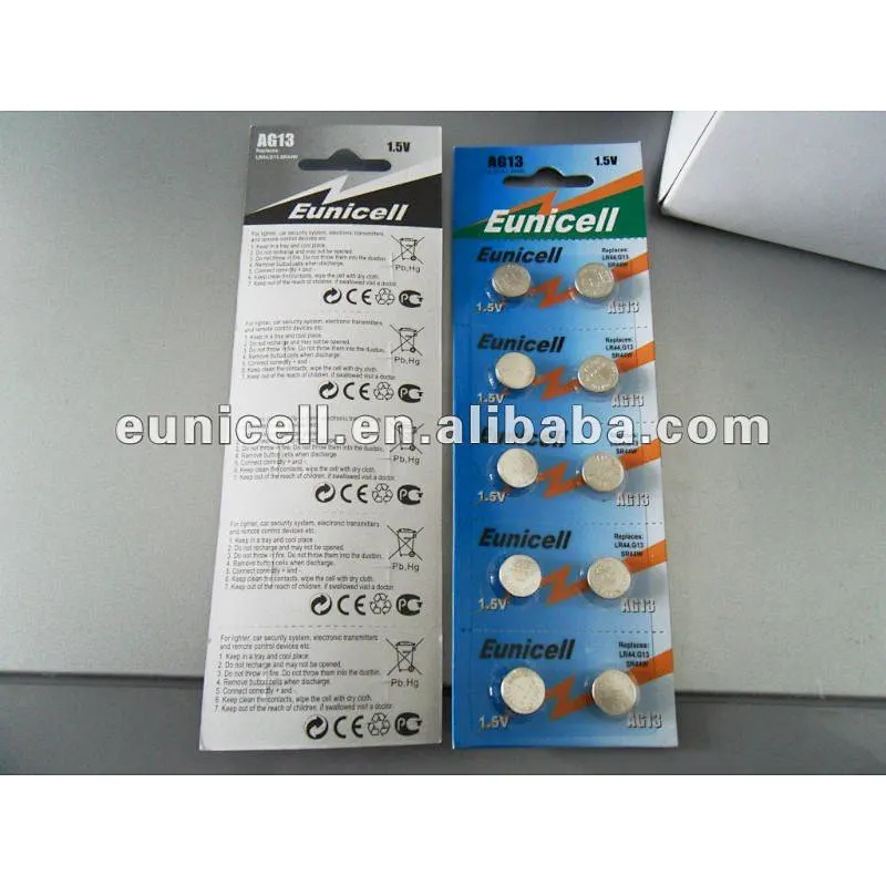 mercury free 1.5v lr14 alkaline batteries AG13 button cells for watches