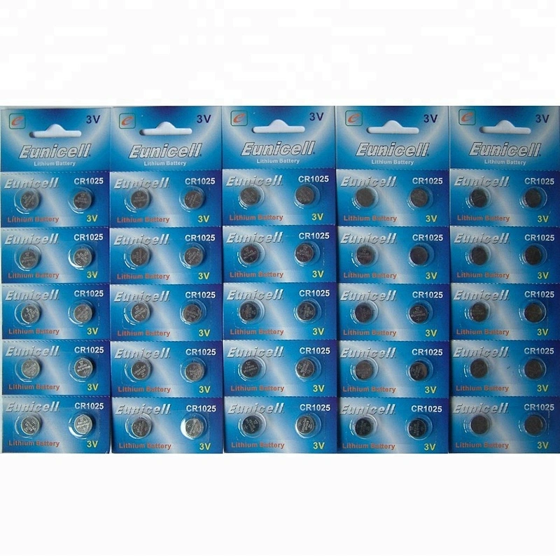 China supplier small coin cell battery CR1025 3v lithium button cell for toys