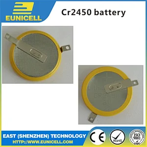 lithium battery 3v cr2450 with solder tabs pcb pins