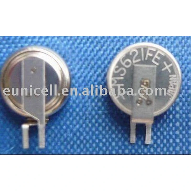 MS621 tabbed pins button battery, MS621 ML621 lithium coin cell battery with tabbed pisn