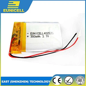 Hot sell 3.7v 402535 300mAh lithium polymer battery