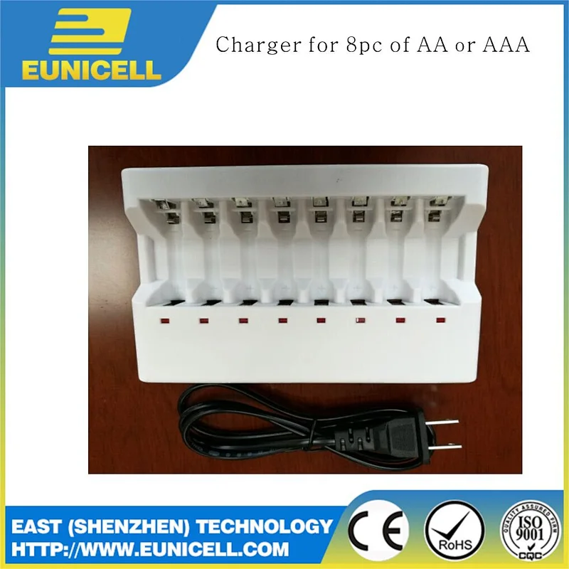 Super Quality right Price for AA/AAA NiMH Battery 8 Bay White Charger