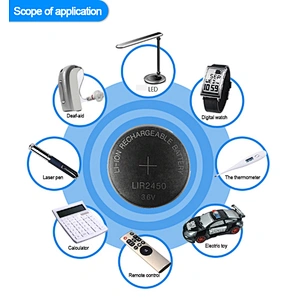 3.6v lir2450 rechargeable battery button cell