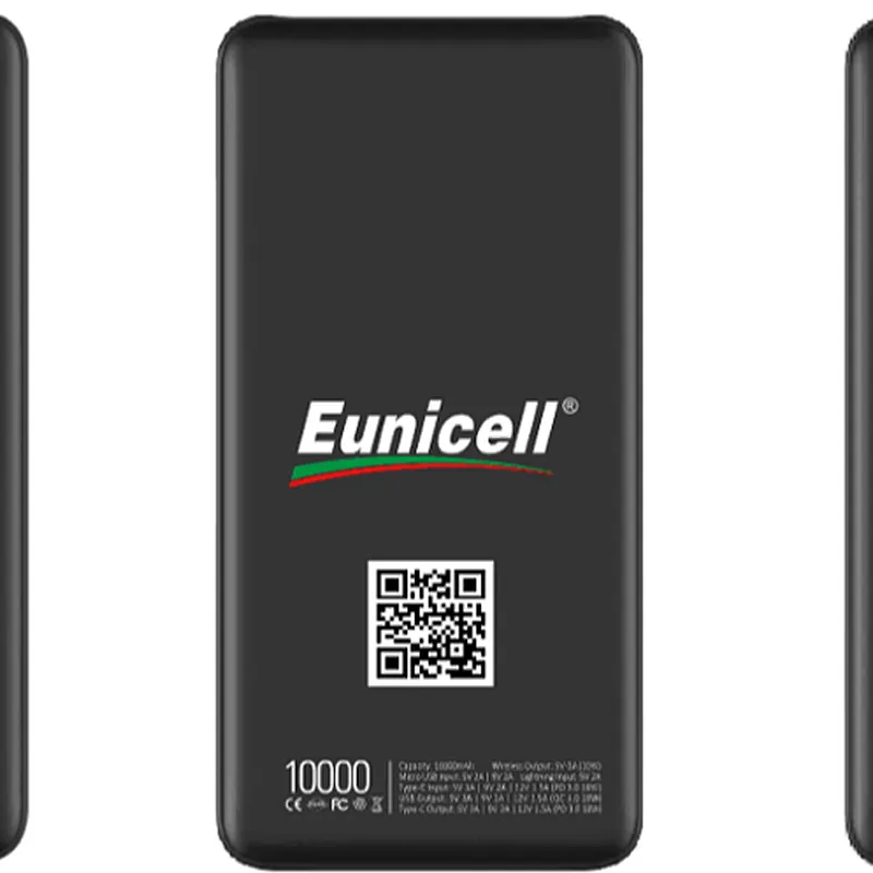 Ultra thin wireless charger power bank 10000mAh with torchlight custom logo