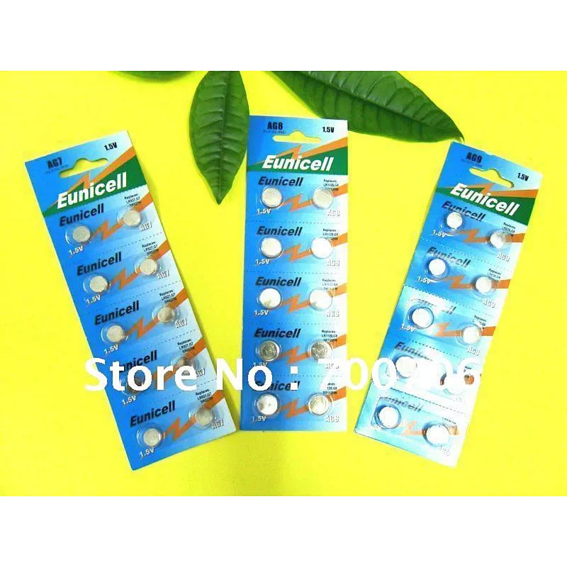 Good quality free mercury button cell AG7 LR57 195 1.5v alkaline batteries