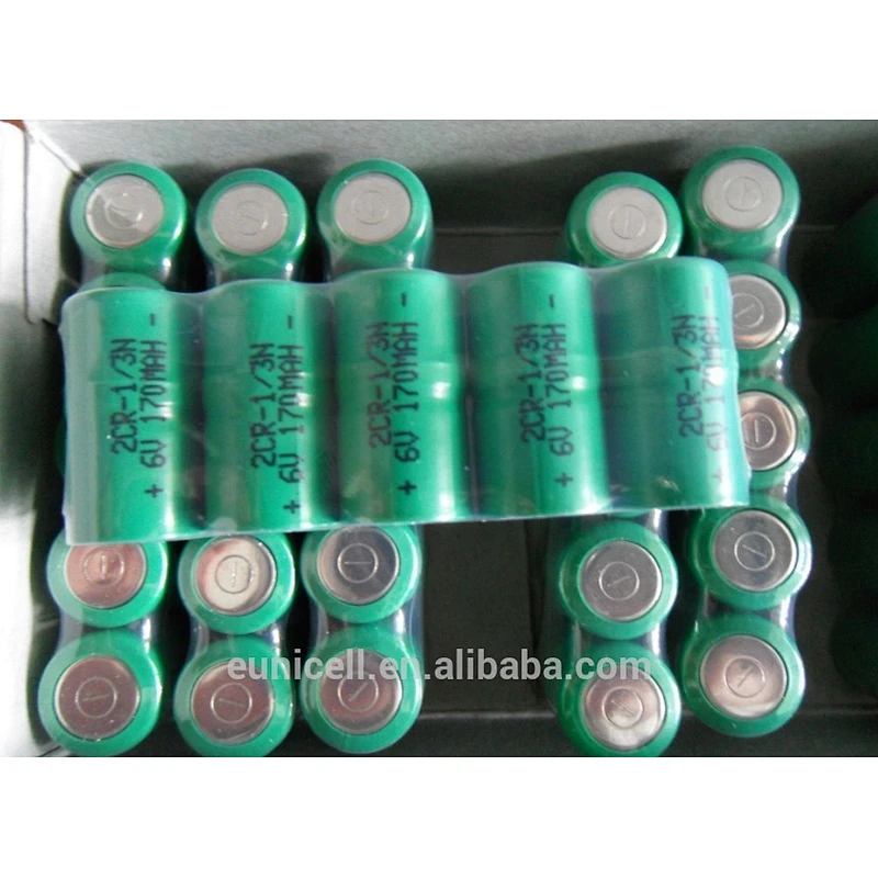 6V LiMnO2 battery Eunicell 2CR1/3N 170mAh CR1/3N CR1108 CR2 CR123A Lithium batteries