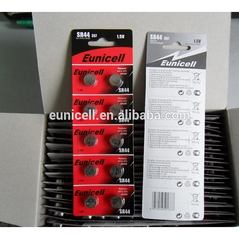1.55v silver oxide watch batteries SR44 LR44 SR44W 357