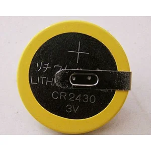 Button cell 3v battery cr2430 with solder tabs or pins