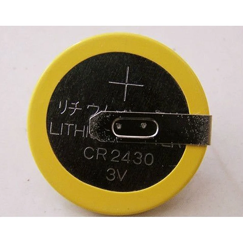 Button cell 3v battery cr2430 with solder tabs or pins