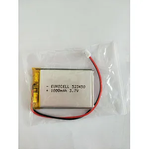 lithium polymer battery 523450 3.7v lipo battery for MP3 earphone