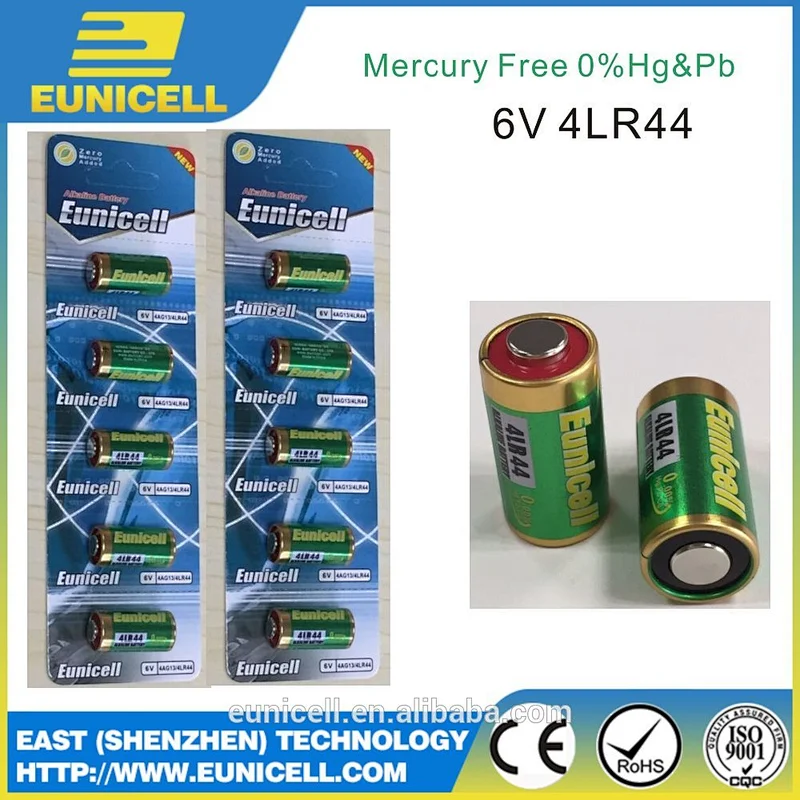 Eunicell High Quality 6v 4lr44 Alkaline Battery L1325 PX28A 476A A544 28A