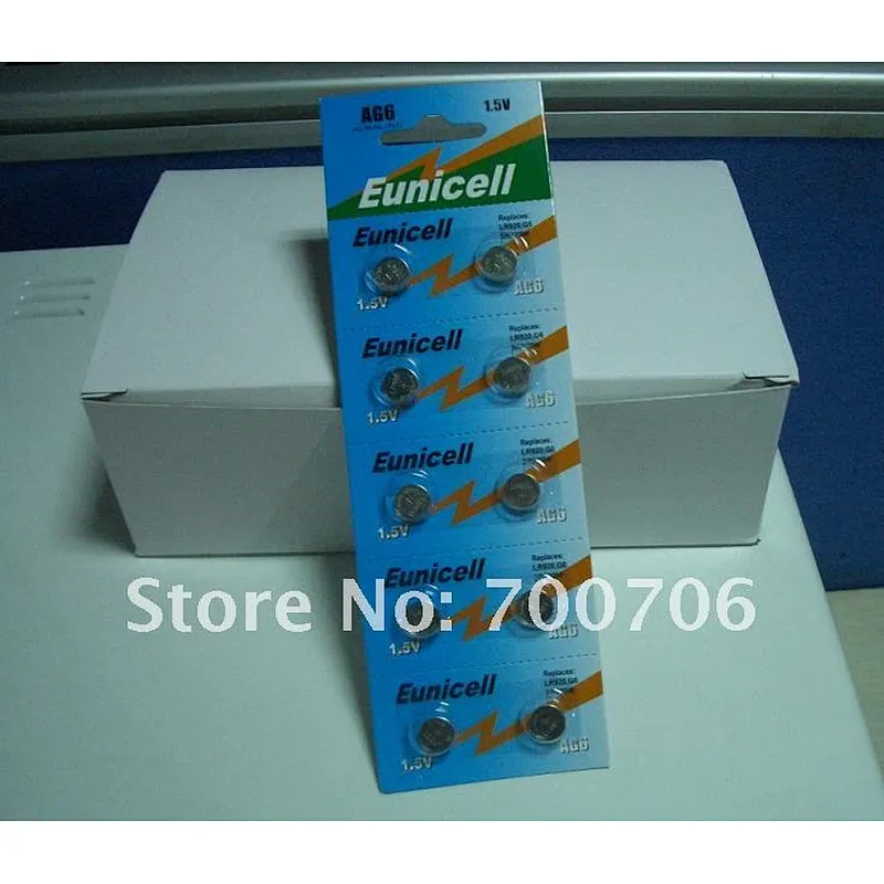 0% Hg Pb AG6 1.5v alkaline button cell battery AG6 LR920 SR920 Coin type batteries