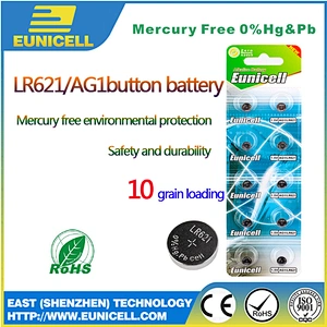 Eunicell battery 1.5v LR43 ag12 LR41 ag3 ag10 ag1 ag13 LR44 0% Hg Pb button cell battery