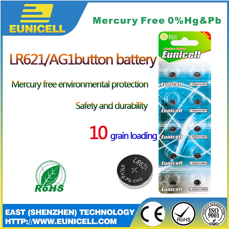 Eunicell battery 1.5v LR43 ag12 LR41 ag3 ag10 ag1 ag13 LR44 0% Hg Pb button cell battery